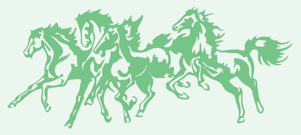 Drawing or Sketch of Indian Transportation animal Horse silhouette and line ededitable illustration - Вектор, зображення
