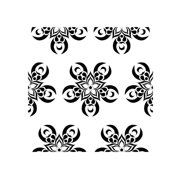Indien traditionnel et culturel Rangoli mandala concept de conception de l'art floral isolé sur fond blanc est en motif sans couture - Vecteur, image