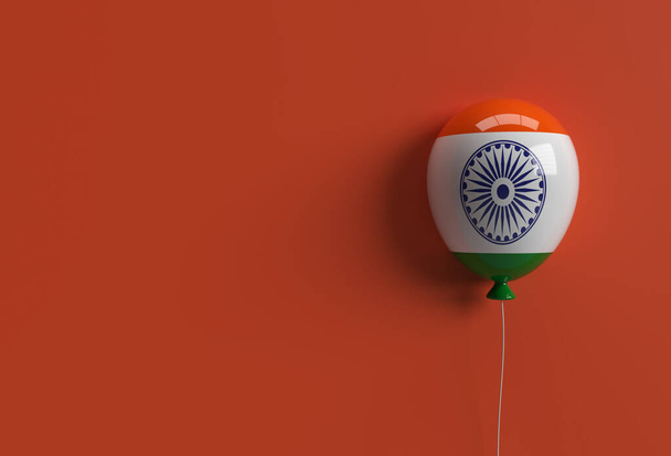 3D Render India indipendenza Day Banner India Bandiera Air Balloons. - Foto, immagini