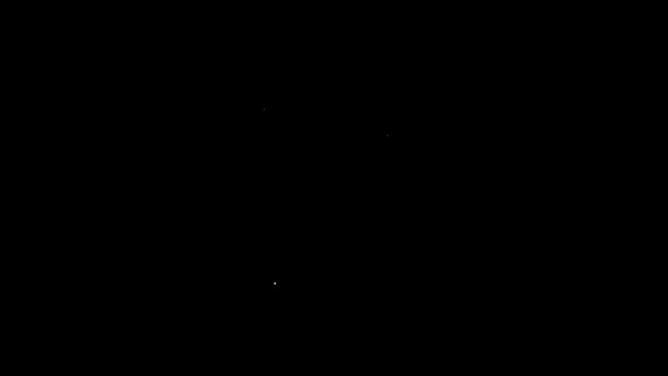 Línea blanca Icono de imán aislado sobre fondo negro. Imán de herradura, magnetismo, magnetización, atracción. Animación gráfica de vídeo 4K - Metraje, vídeo