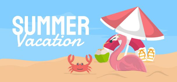 Summer banner template vector illustration for social media. Vetor - Vetor, Imagem