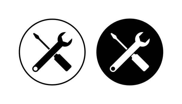 Reparaturwerkzeuge Symbolsatz. Werkzeugsymbolvektor. Icon-Vektor einstellen. Schraubenschlüssel und Schraubenzieher. Unterstützung, Service - Vektor, Bild