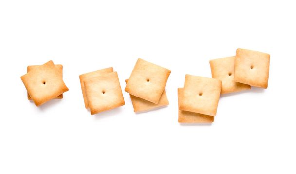 Tasty crackers on white background - Photo, Image