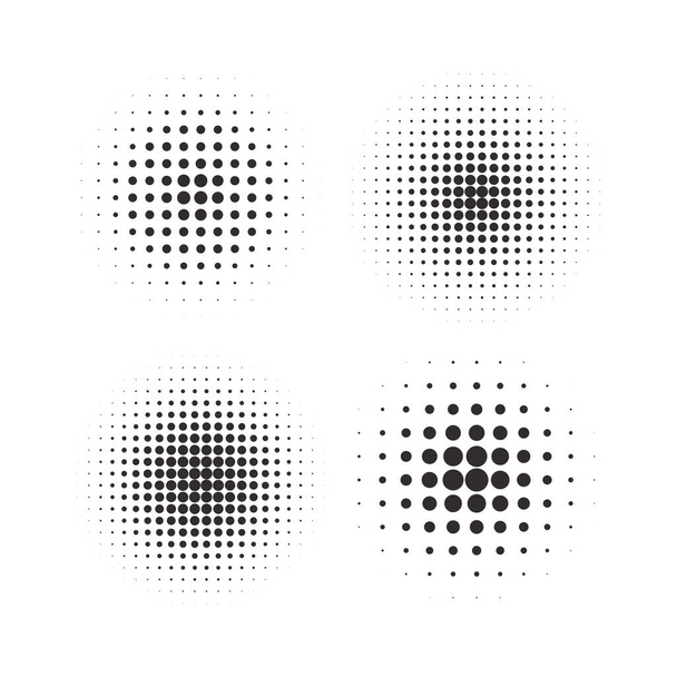 Halftone circles, halftone dot pattern texture set on white background, Vector format - Vector, Image