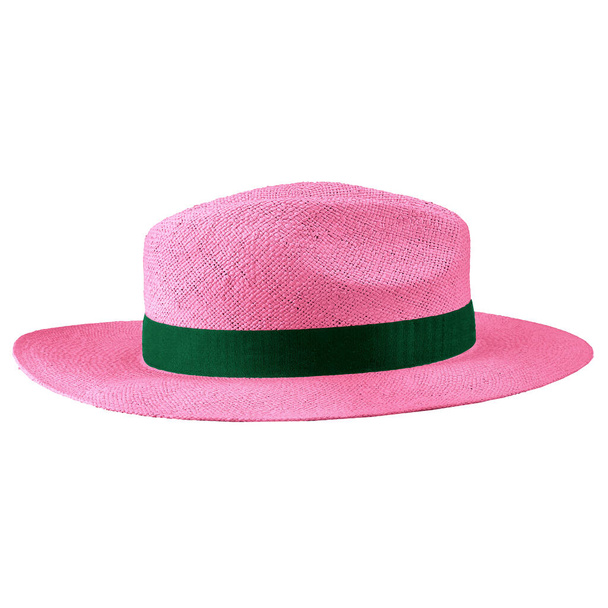 アメイジングパナマ帽子モックアップピンクコスモスカラーで、あなたのブランドロゴやプロのようなデザインをカスタマイズするのに役立ちます - 写真・画像
