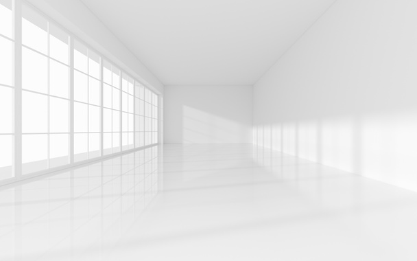La habitación vacía blanca, representación 3D. Dibujo digital informático. - Foto, Imagen