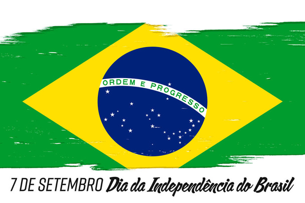7 de septiembre Día de la Independencia de Brasil, estandarte con pincel grunge. Antecedentes con símbolo nacional. - Vector, imagen