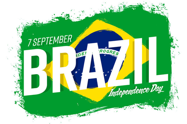 7 September Independence Day of Brazil, banner with grunge brush. Background with national country symbol. - Vector, Image