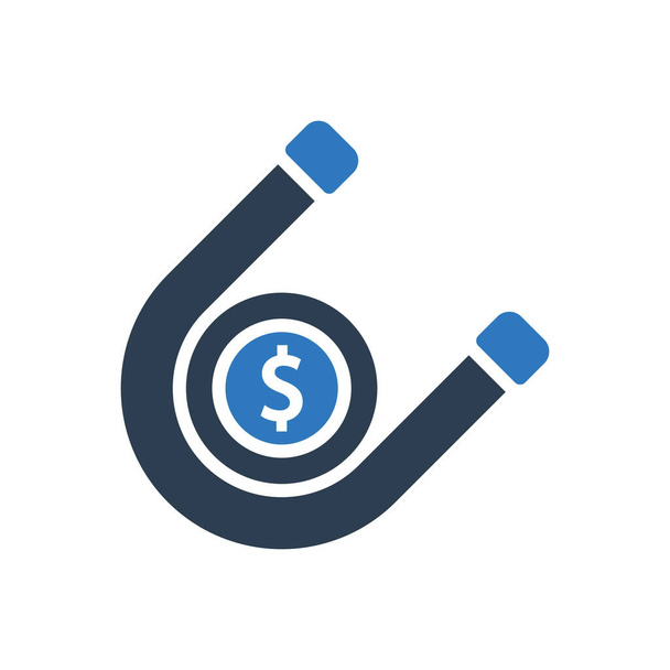 Attraction icône de l'argent - aimant symbole vectoriel - Vecteur, image