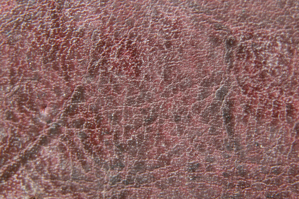 viejo cuero rojo como fondo, macro foto, fondo de cuero - Foto, Imagen