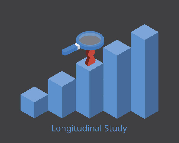 estudio longitudinal es un diseño de investigación que implica observaciones repetidas de las mismas variables en períodos cortos o largos de tiempo - Vector, Imagen