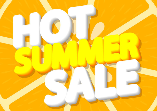 Hot Summer Sale, korting poster ontwerp sjabloon, winkel aanbieding banner. Seizoen winkelen, promotie banner, vector illustratie - Vector, afbeelding