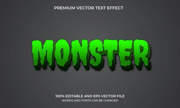 Efecto de texto editable - Monstruo - Vector, Imagen