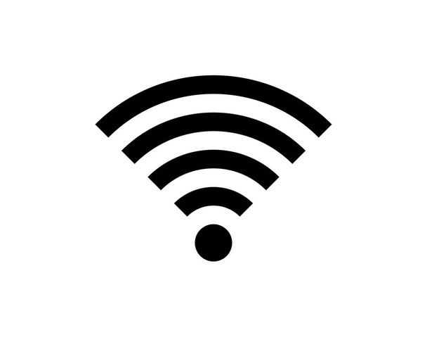 Wifi ikon vektor illusztráció. Izolált wifi hotspot szimbólum. Internet jel grafikai tervezés. Vezeték nélküli kapcsolat koncepció piktogram. Wifi hálózati vonal szimbólum. Vezeték nélküli hálózati kimeneti elem - Vektor, kép
