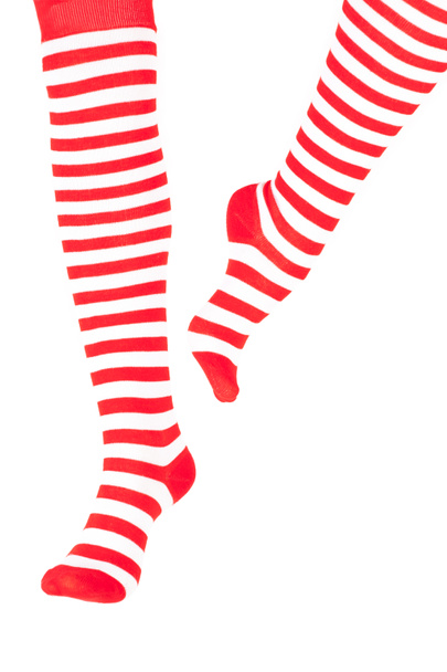 Jambes de femme en couleur chaussettes rouges
 - Photo, image