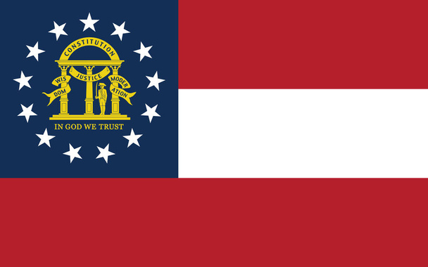 Официальный векторный флаг Федерального штата Джорджия, США - Вектор,изображение