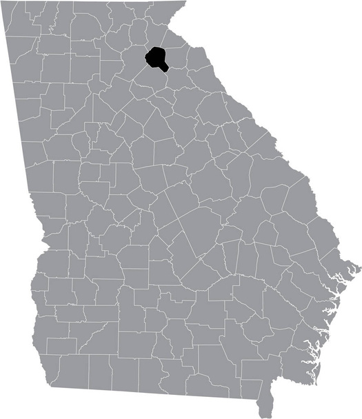 Черно-белая карта расположения округа Бэнкс на карте федерального штата Джорджия, США - Вектор,изображение