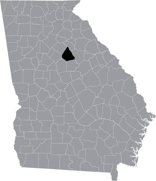 Czarny podkreślono mapę lokalizacji hrabstwa US Morgan wewnątrz szarej mapy kraju związkowego Gruzja, USA - Wektor, obraz