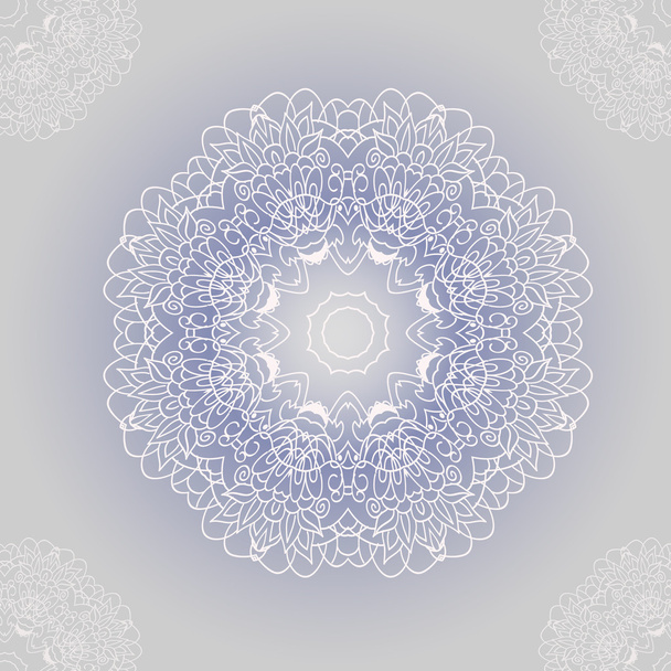 Vector ornamental round lace with damask and arabesque elements. - Vector, Image