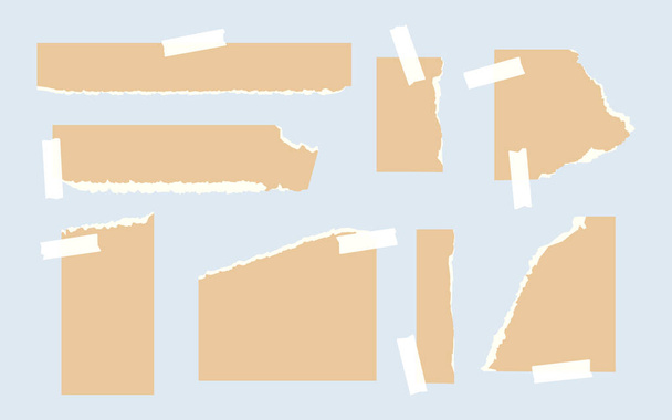 Рваная бумага разорвана пустая страница набор вектор ленты - Вектор,изображение