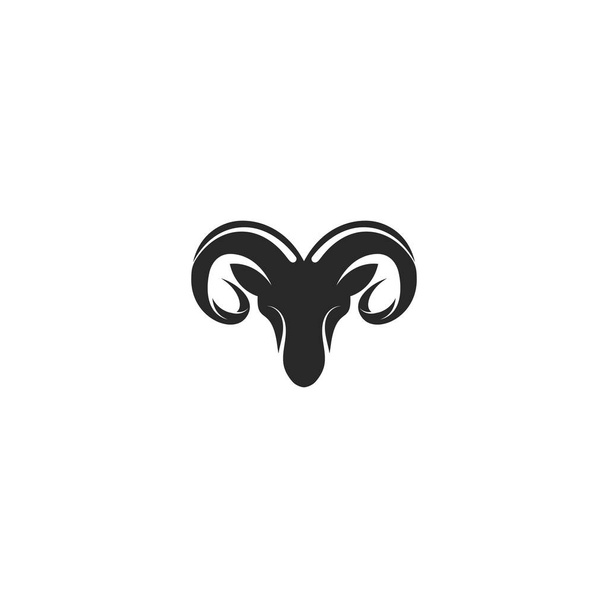 Rams fej logó sablon sziluett ikon - Vektor, kép