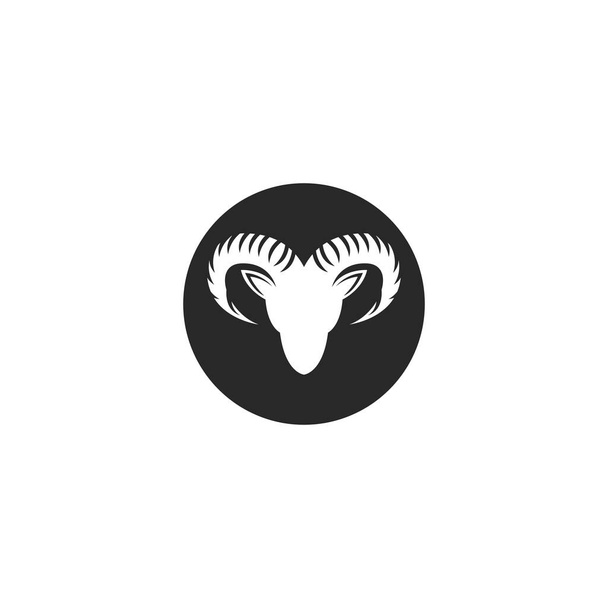 Rams head logo template silhouette icon - Vector, Image