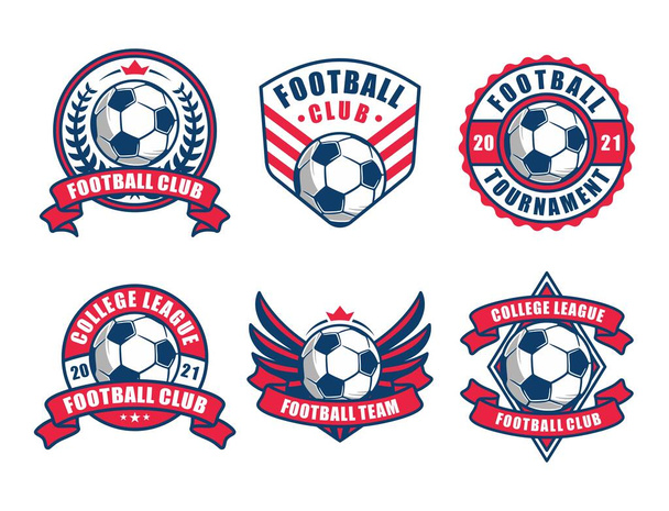 Futbol Logosu veya Futbol Kulübü Rozeti. - Vektör, Görsel