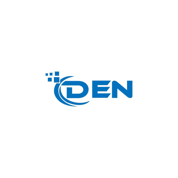 Σχεδιασμός λογότυπου DEN σε λευκό φόντο. DEN δημιουργική αρχικά γράμμα λογότυπο έννοια. Σχεδιασμός γράμματος DEN.  - Διάνυσμα, εικόνα