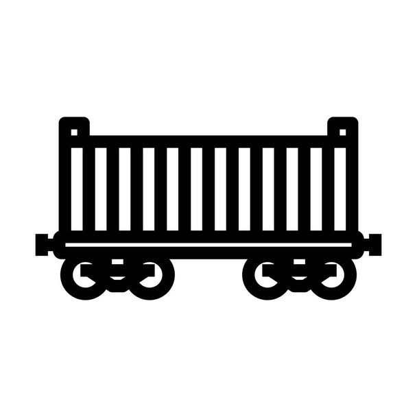 Icona del container merci ferroviario. Design audace del contorno con larghezza del tratto modificabile. Illustrazione vettoriale. - Vettoriali, immagini