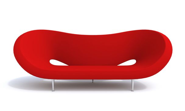 Modern red sofa on white background - Foto, Imagem
