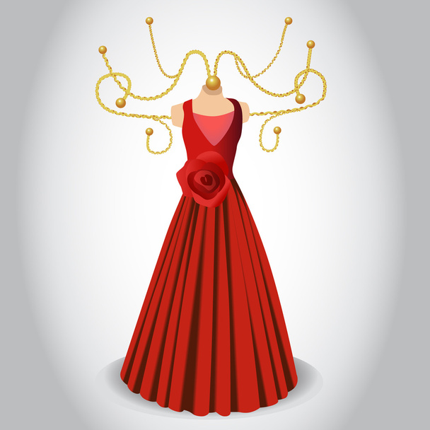 ヴィンテージのドレスを装飾的なハンガー - ベクター画像