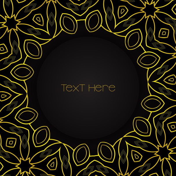Black circle with golden ornaments - Vector, Image
