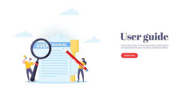 User manual guide book flat style design vector illustration. - Vector, Image