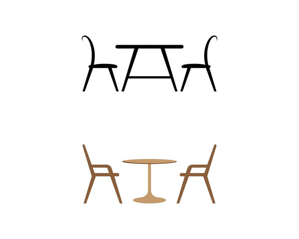 Projeto de ilustração de símbolo de cadeira de mesa - Vetor, Imagem
