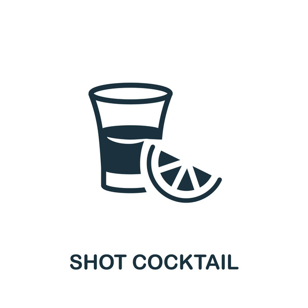 Ammuttu cocktail-ikoni. Yksinkertainen elementti juomien kokoelma. Creative Shot Cocktail kuvake web design, malleja, infografiikka ja enemmän - Vektori, kuva