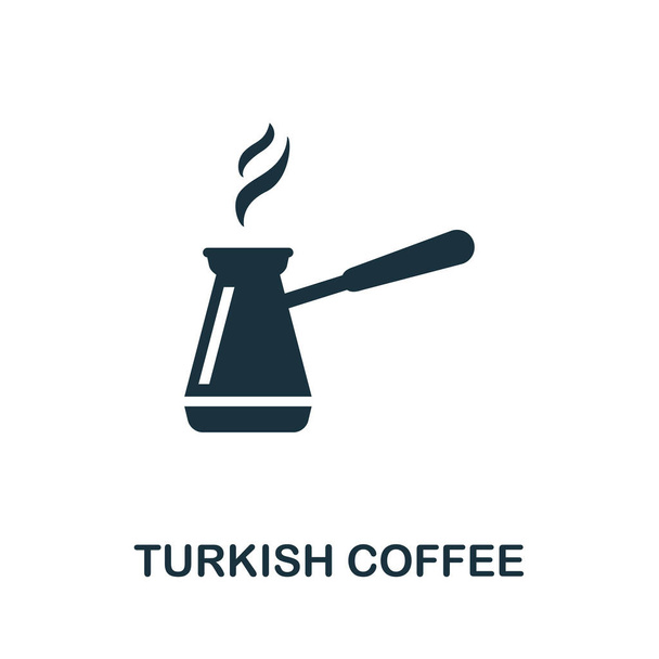 Török kávé ikon. Egyszerű elem az italgyűjtésből. Kreatív török kávé ikon web design, sablonok, infografikák és így tovább - Vektor, kép
