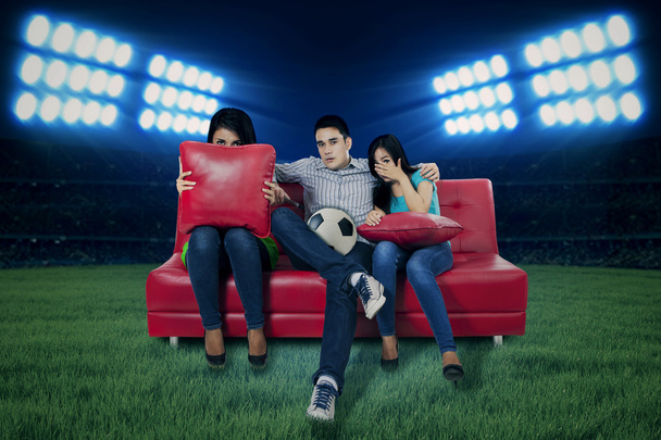 Soccer fans watching tv - Photo, Image