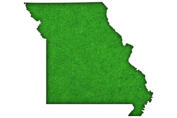 Carte du Missouri sur feutre vert - Photo, image