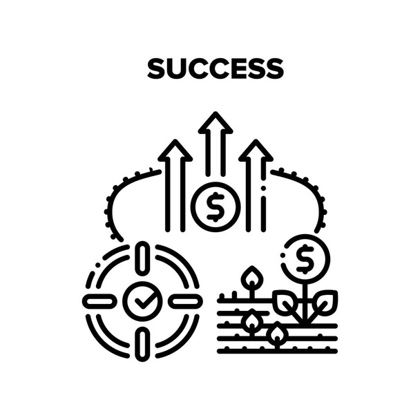Success Finance Vector Black Illustration - Vector, Image