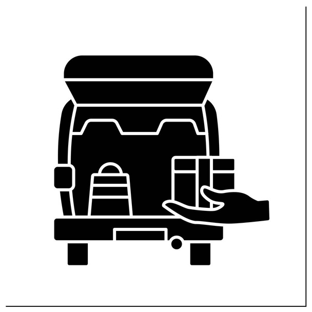 Icona del glifo del pick-up Curbside - Vettoriali, immagini