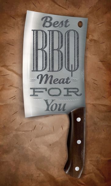 Cartel cuchillo barbacoa
 - Vector, imagen