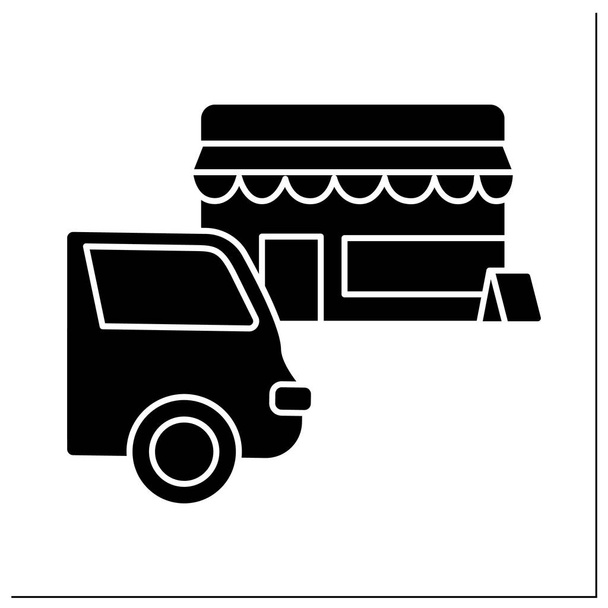 Curbside pickup glyph icon - Vektor, obrázek