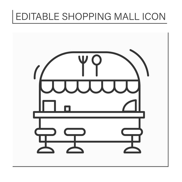 Food court line icon - Vector, Image