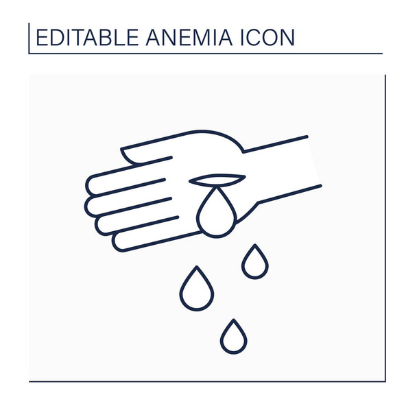 Icono de línea de anemia - Vector, Imagen