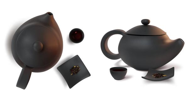 Realistic Detailed 3d Asian Teaware Set Oriental Culture - Photo, image