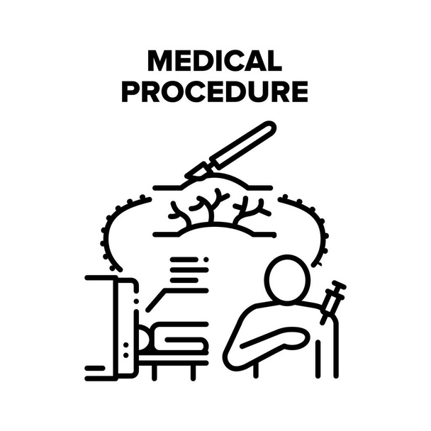 Illustration noire de vecteur de traitement de procédure médicale - Vecteur, image
