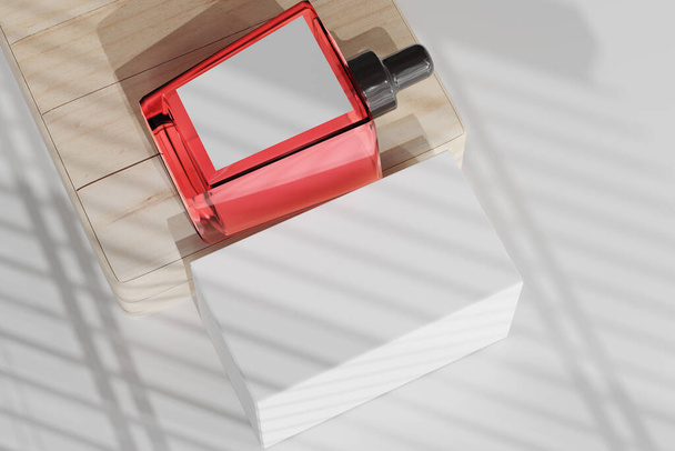 Geïsoleerde vierkante parfumfles 3D Rendering - Foto, afbeelding