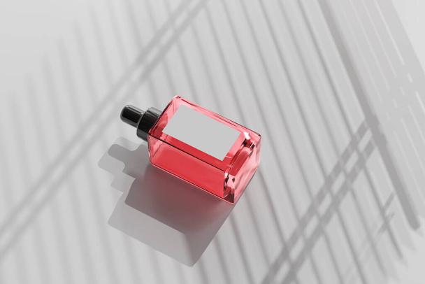 Izolované čtvercové Parfém láhev 3D vykreslování - Fotografie, Obrázek