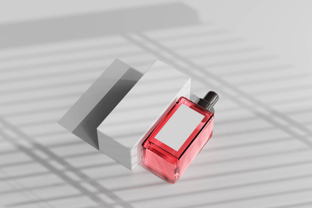 Izolované čtvercové Parfém láhev 3D vykreslování - Fotografie, Obrázek