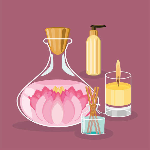 свечи для цветов миски - Вектор,изображение